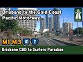 Driving from the brisbane cbd to surfers paradise gold coast  pacific motorway 4k