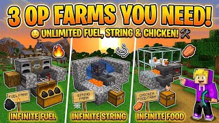 Details How to Build 3 OP Farms in Minecraft: Unlimited Fuel, String & Chicken! 🛠️ Guide