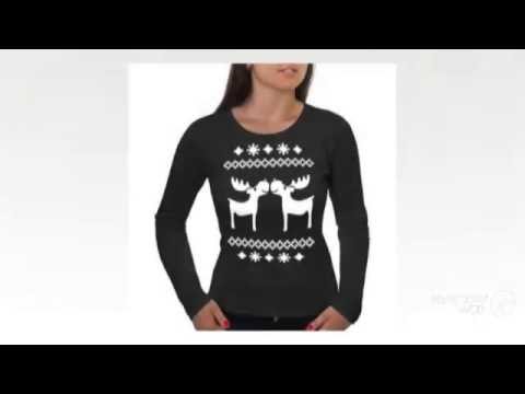 Женская футболка с длинным рукавом Узор с оленями -Купить в МирМаек-РФ-