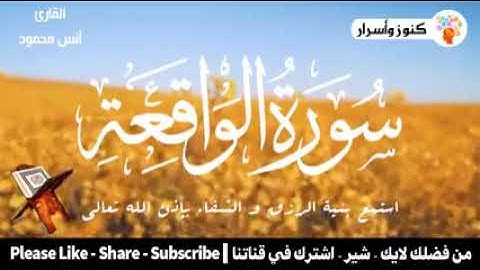 الشيخ انس محمود: سورة الواقعة