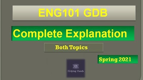 ENG101 GDB solution Spring 2021|100% correct| By Helping Hands|