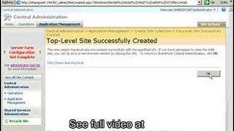 MOSS 2007 Installation Part II - Setup