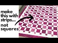 The strip squares quilt tutorial  easy and fast to make