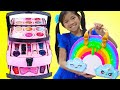 Emma and andrew pretend play with fruit and vegetables makeup toy kit