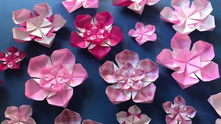 【折り紙】 桃の花 立体 折り方 Origami peach flower tutorial（NiceNo1）