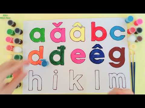 Video Dạy bé học và tập tô màu bảng chữ cái | Học bảng chữ... - youtube
