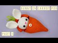 Bunny  in carrot  pod part 1  the bunny  how to crochet  amigurumi tutorial