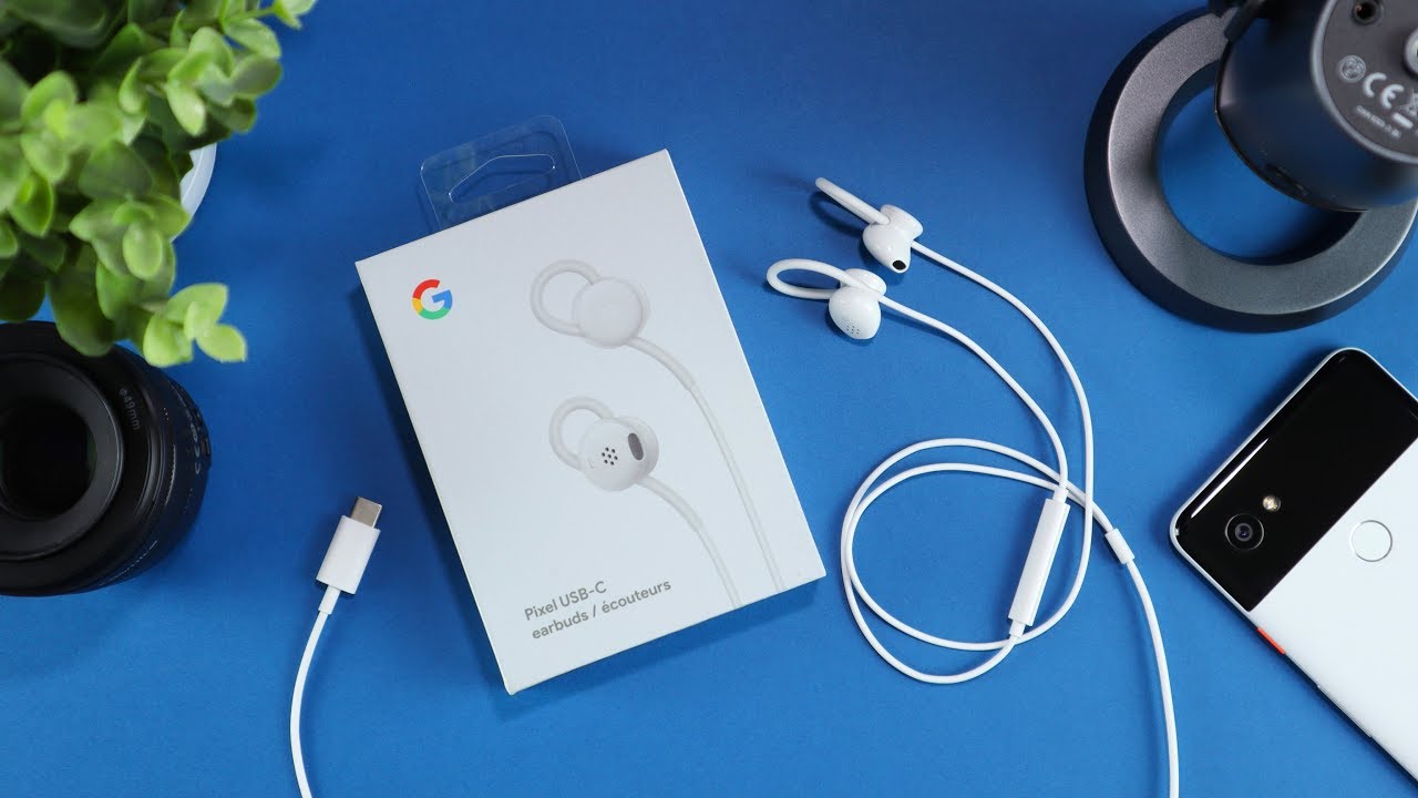 Official Google Pixel USB-C Earbuds with Remote and Microphone - White