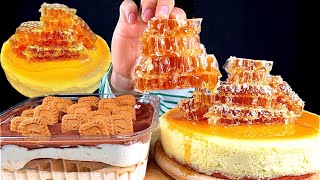 ASMR 통벌꿀집 치즈케이크🍯🧀🎂로투스 티라미수 먹방~!! Honey Cheese Cake With Lotus Tiramisu MuKBang~!!