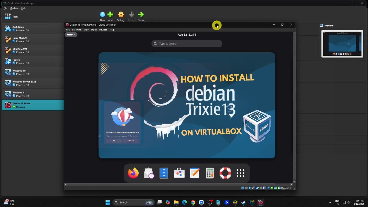 Install Debian 13 Trixie on VirtualBox - YouTube