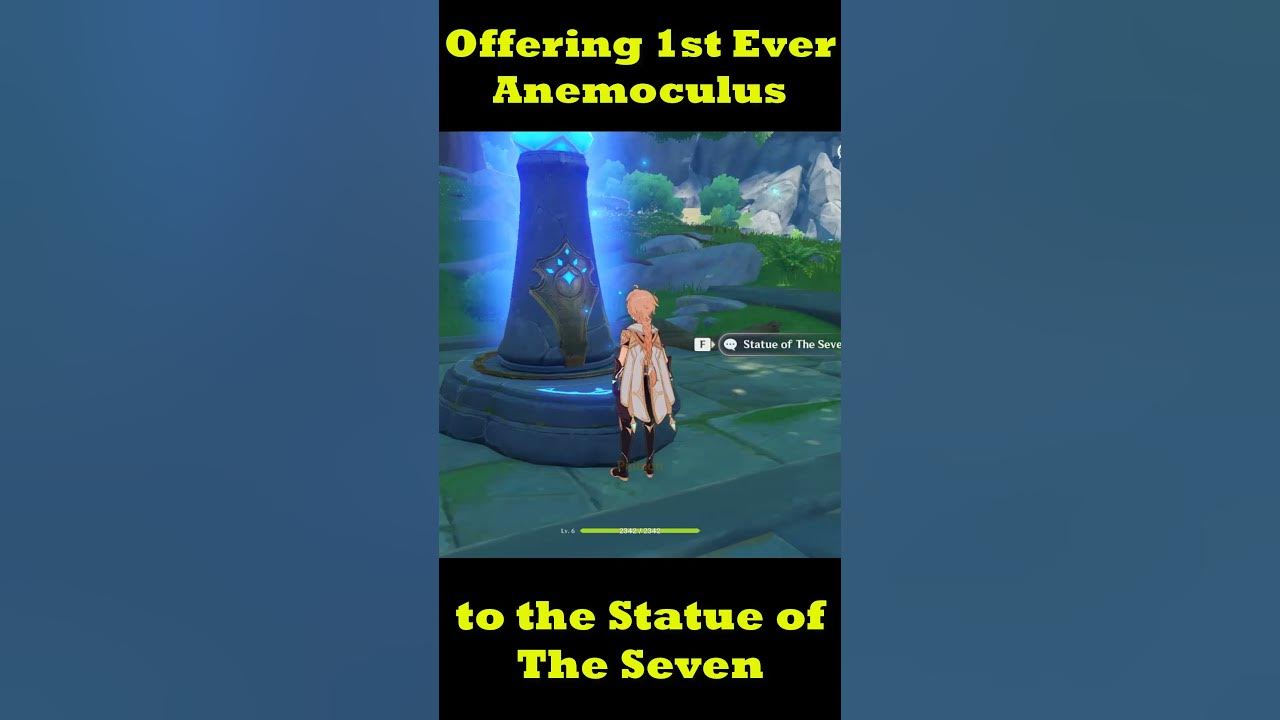 Offering 1st Ever Anemoculus to the Statue of the Seven in Genshin