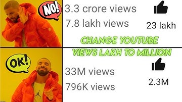 How To Change Youtube Views Lakhs To Million | Hidden Setting | MK Studio Edits