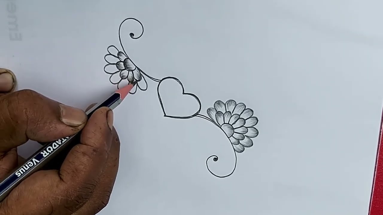 Simple flower designs for pencil drawing  Easy flower ...