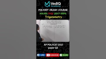 AP POLYCET 2025 | Trigonometry PYQ Solved | 2017 Q2 | #appolycet #polycet #trigonometry #ap