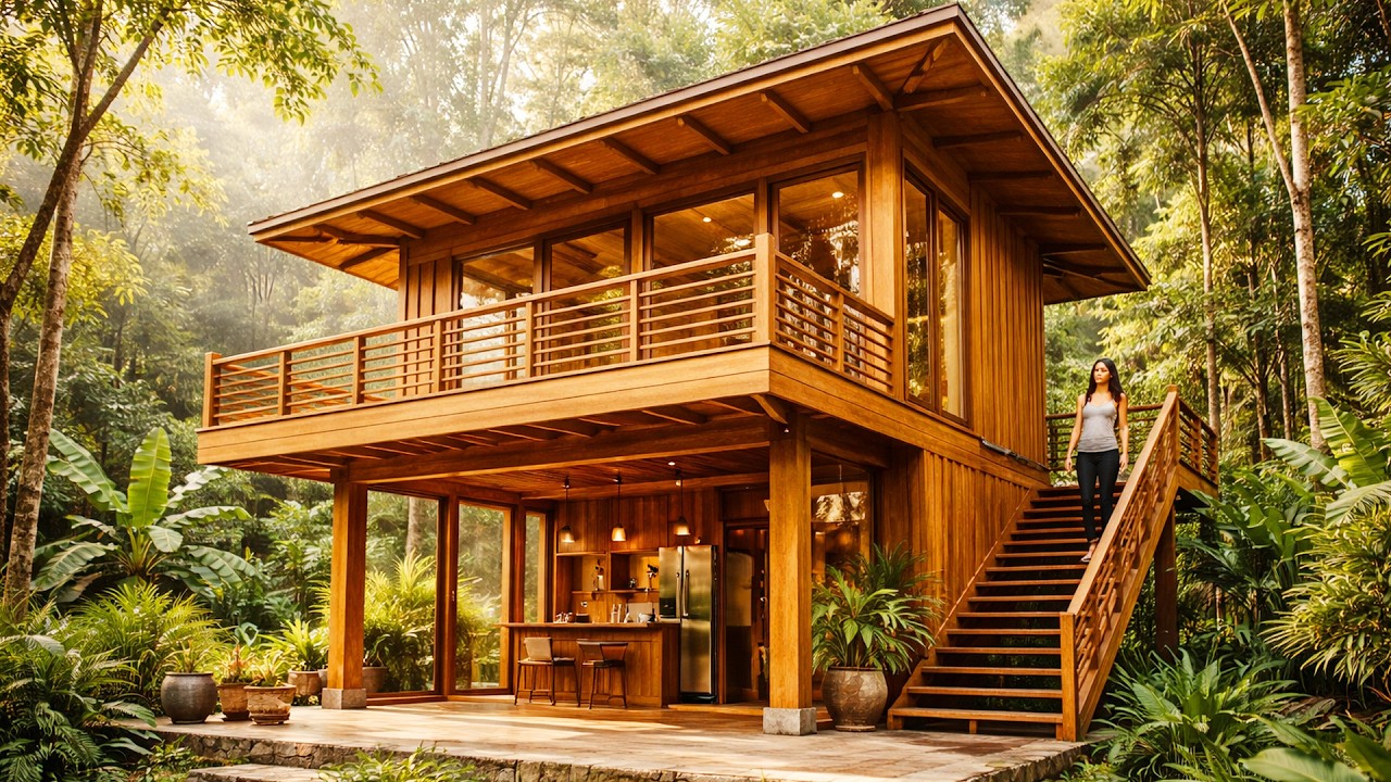 365 Days Off Grid: Leaving the City to Build a Stunning 2 Story Forest ...
