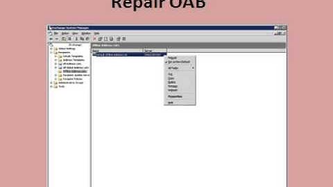 Exchange Offline Address Book Repair
