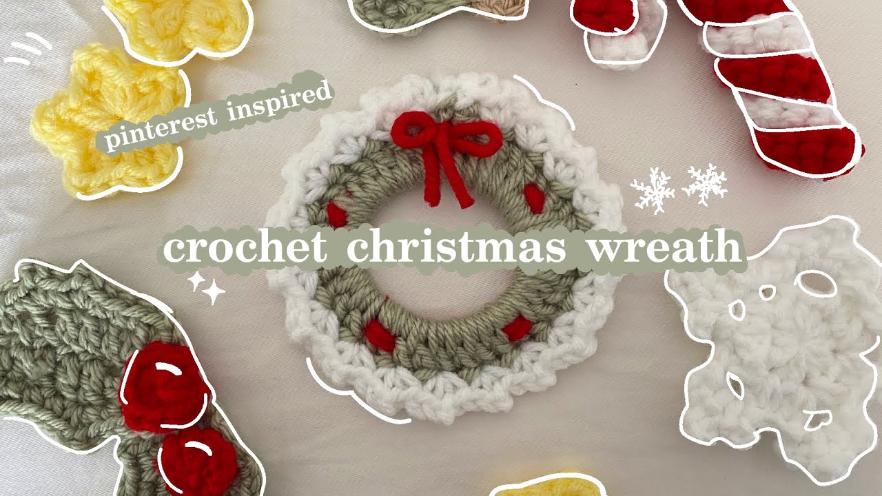 Crochet Kits for Beginners, Christmas Crochet Kits for Adults Beginners,  Complete Complex Christmas Wreath Craft Kit Crochet Starters Kit with  Step-by