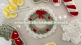 how to crochet a pinterest christmas wreath | beginner tutorial 10 minute project