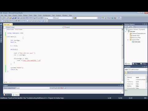 Microsoft Visual Studio C++ Tutorial 20 (boolean 2), HD
