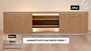 IKEA Byas TV Console HACK | *Realistic* Oak Wood Finish Using Paint & Stain