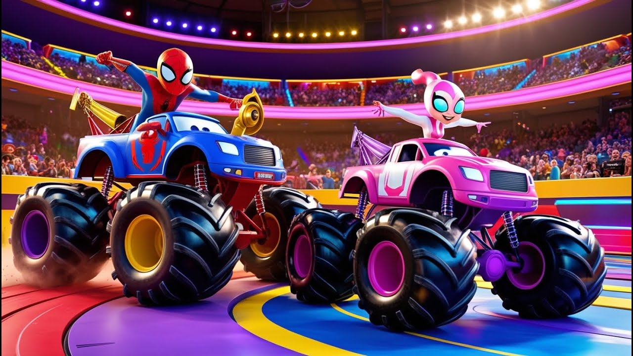 Spider-Man vs Spider-Gwen MONSTER TRUCK RACE! 🏁🔥 Who Wins?| Marvel's Spidey and His Amazing Friends