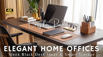 Elegante thuiskantoren 2025: strakke zwarte bureau-ideeën en slimme opbergruimte voor moderne pro...