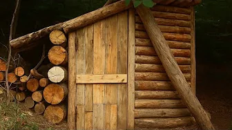 I Built a Log house to Survive Deep in the Dark, start to finish.