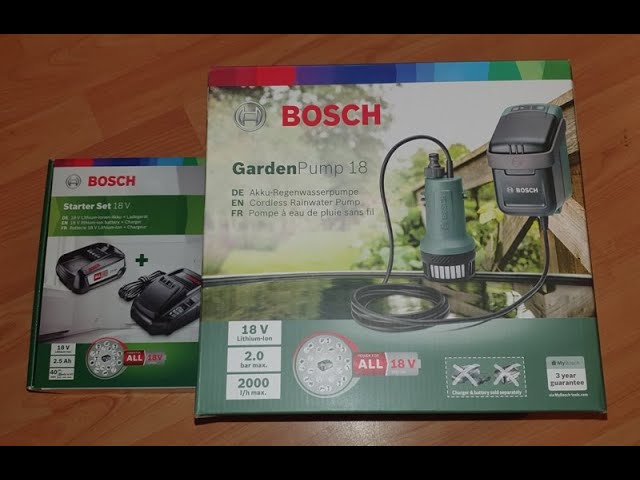 Test : la pompe à eau de pluie à batterie Bosch GardenPump 18 - Tuto  bricolage ave Robert 