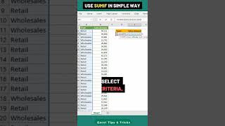How to use SUMIF Function in Easy Way l #excel #exceltips #shortsfeed #shorts #youtubeshorts