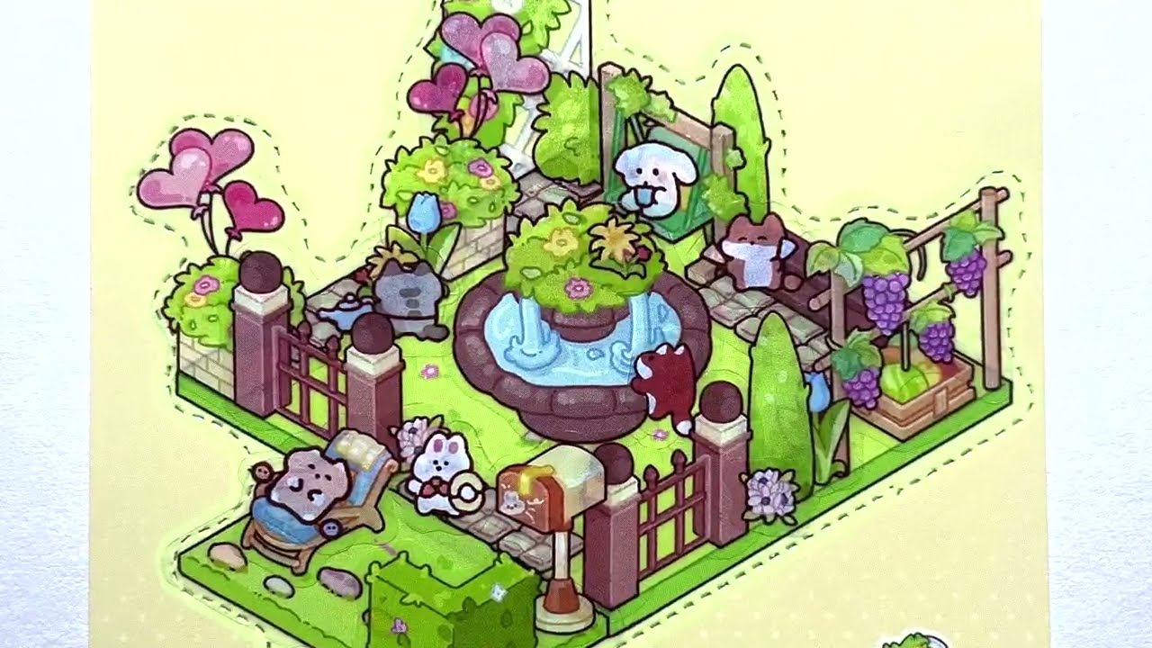 ASMR | DIY 3D Mini Scenery Sticker ~ Central Park Section 