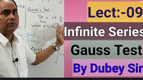 #InfiniteSeries#GaussTest#ImpQuestion#CSIRNET#GATE#IITJAM#NBHM#TIFR#DkMathTutorial#DubeySir