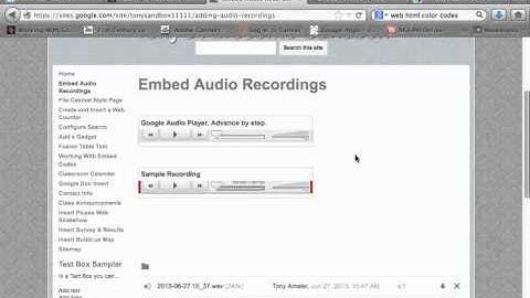 Embed Audio Files in a Google Site