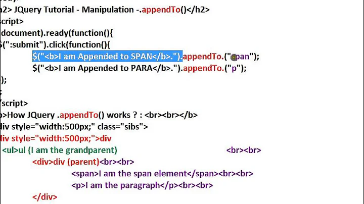 JQUERY APPENDTO METHOD DEMO