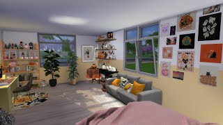 Cute Pastel Halloween Themed Bedroom  - The Sims 4: CC Speed Build