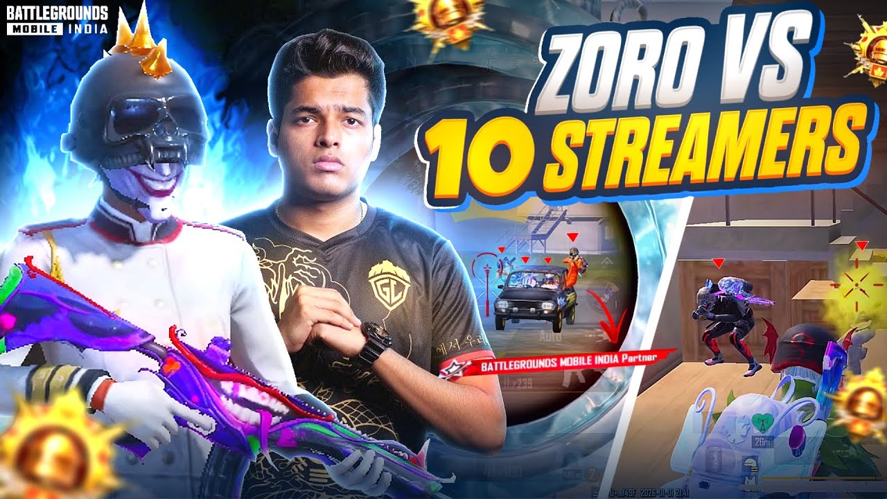 STREAMERS SHOCKED AFTER THIS CLUTCH 🤯| ZORO VS 10 STREAMERS 🔥 @JONATHANGAMINGYT #bgmi #pubg
