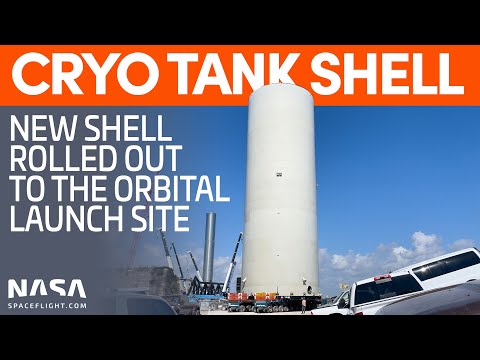 Next Cryo Tank Shell Rolls Out | SpaceX Boca Chica