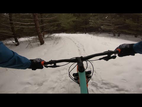 Mountain Biking Wisconsin Kettle Moraine State Forest John Muir Brown Loop in the Snow