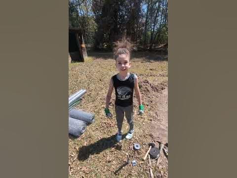 S1:E2 Getting our fence started around the garden 🙂 #foryou #garden # ...