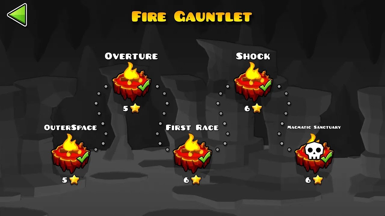 [Geometry Dash] Fire Gauntlet (All Coins) - YouTube