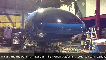 Model 710-3-4000 Three Axis (3DOF) Motion Base with entertainment capsule for up to 12 passengers