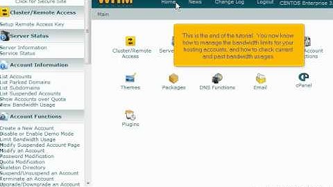 How to limit bandwidth usage in WHM 11 (web host manager) - WHM 11 Video Tutorials