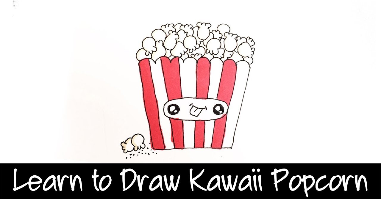 Kawaii Popcorn Drawing Cute How To Draw A Kawaii Popcorn Is The Subject Of Our Video Today