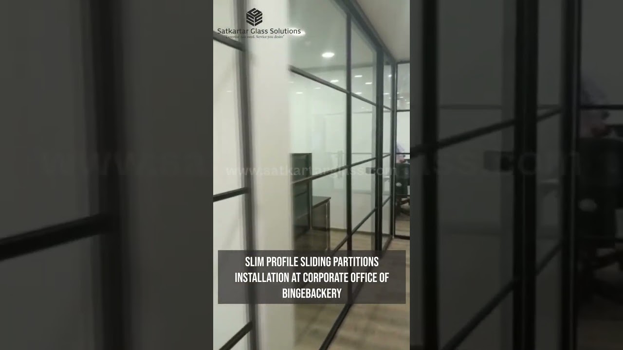 Recent Installation of modern slim profile sliding partition
