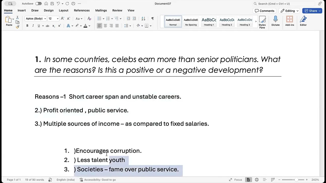 Positive negative Development Essays