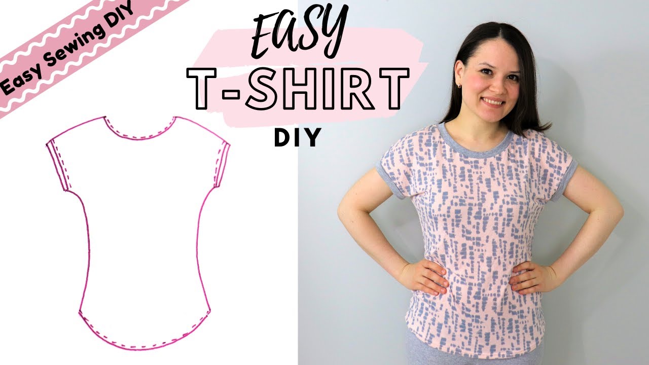 Omhoog Calligrapher vingerafdruk How to DIY a T-shirt without a pattern! EASY pattern drafting + sewing -  YouTube