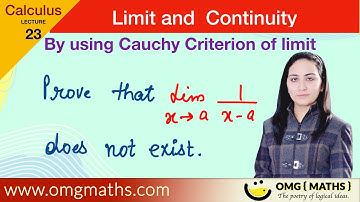 prove the limit by cauchy criterion | prove thatlimit of a function does not exist |Cauchy criterion