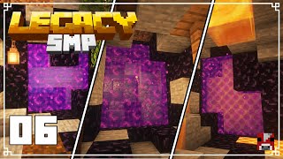Legacy SMP - 06 - Setting up NETHER PORTALS in the MEDIEVAL DISTRICT | Survival Minecraft 1.15