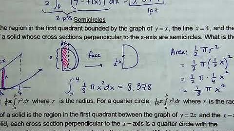 Topic 8.8 Part 2 Volumes with Cross Sections Triangles and Semicircles