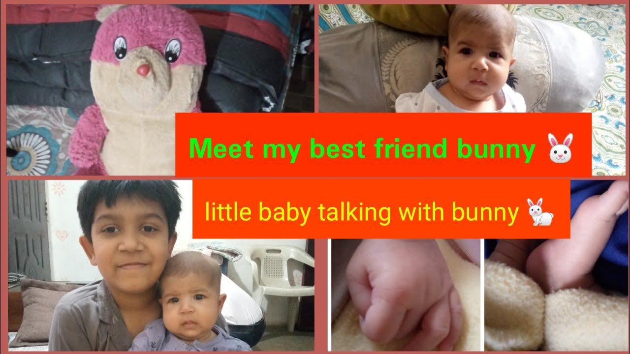 Meet my best friend bunny|little cute baby talking with hare 🐰 - YouTube
