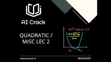PGDBA 2023 Preparation | Maths | Quadratic Equations Lecture 2 | AI Crack